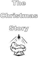 Large simple booklet to colour in telling the story of the first Christmas night